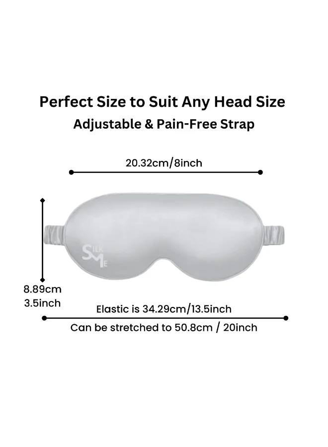 Silk Me  Silk Me 100% Pure Mulberry Silk Sleep Mask - Eye Mask for Women/Man with stretchable band - Blackout Sleep Mask - 3D shape for added comfort (Silver Grey)  | Best Price UAE